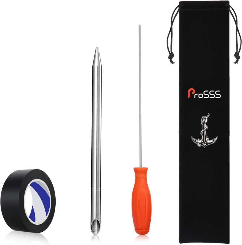 ProSSS Rope Splicing Tool Kit – 1/2" Rope FID with Pusher, Storage Bag & Black Splicing Tape – Heavy Duty Aluminum FID for Double Boat/Climbing/Braid/Winch/Ropes Rapid Recovery & Eye Splice - Image 1